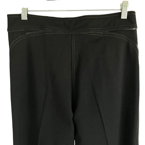 RADZOLI Wide Leg Black Trousers Top Stitch Leather-like Trim Accents Size 8 NWT - Picture 4 of 12